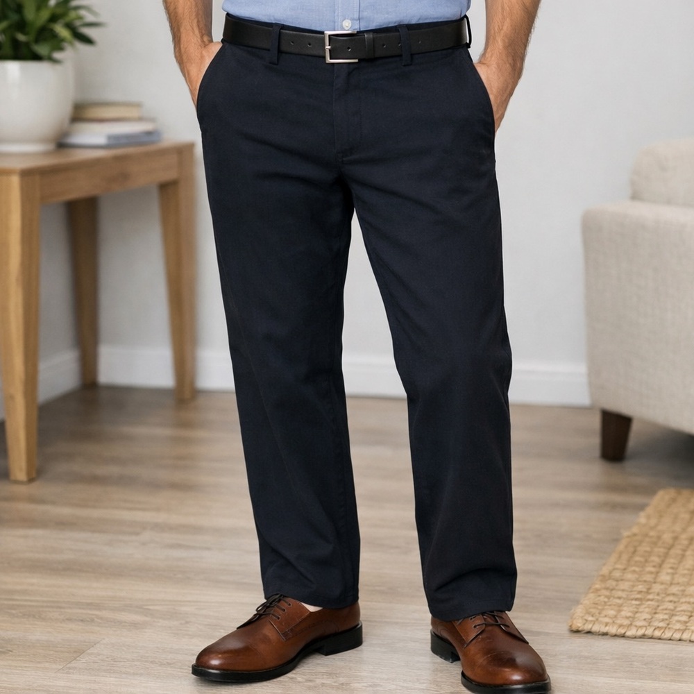 IZOD Men's Black Straight Leg Pants Size 30x30 Work‎ Dress Business Casual